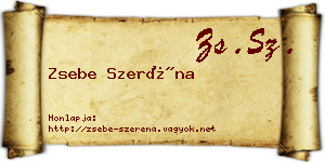 Zsebe Szeréna névjegykártya